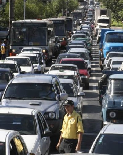 Imagem do congestionamento do trânsito