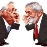 Fernando Henrique Cardoso e Luiz Inácio Lula da Silva - caricatura